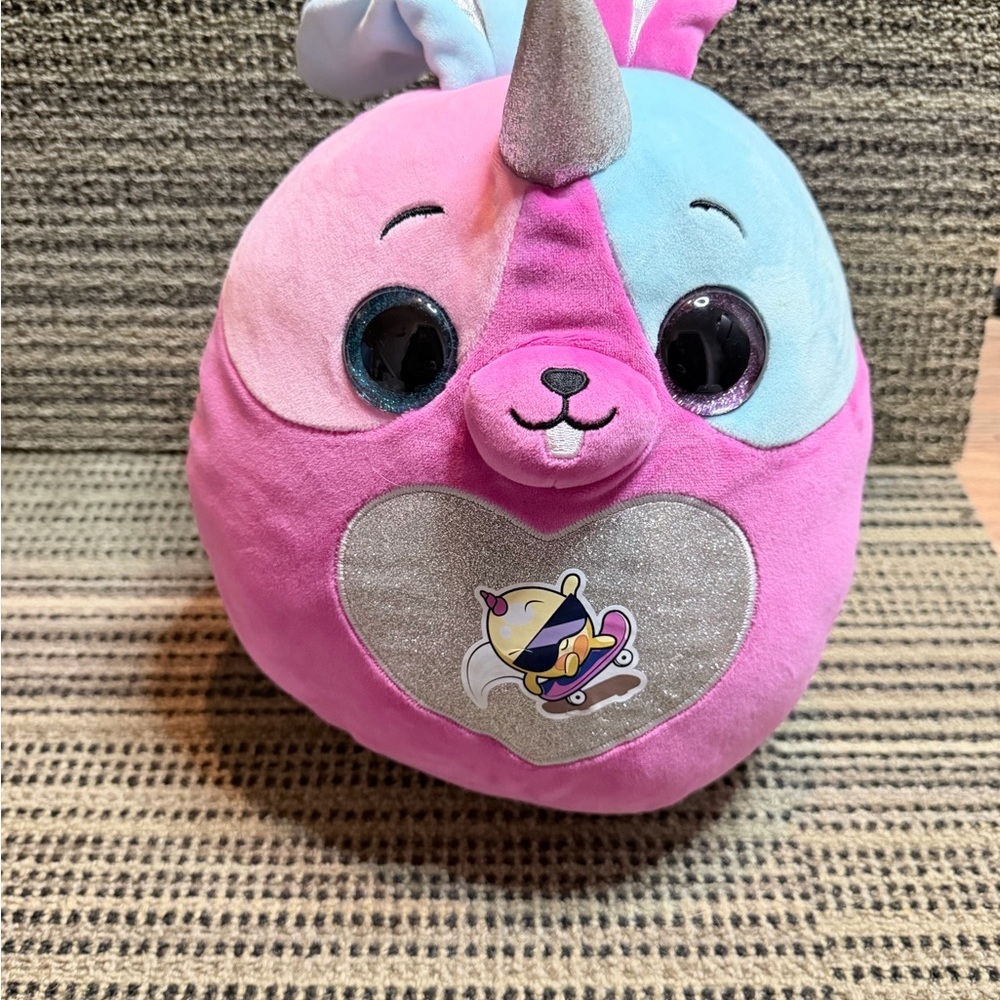 Zuru Rainbocorns Plush 15" Tall Pink Blue Unicorn Heart Glitter Big Eyes stuffed - Picture 2 of 11